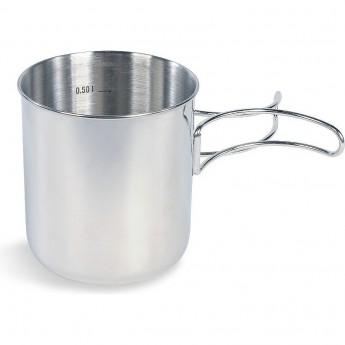 Универсальная кружка TATONKA HANDLE MUG 600 из нержавеющей стали со складной ручкой